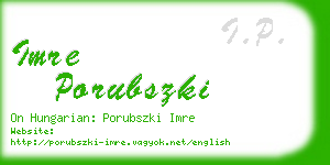 imre porubszki business card
